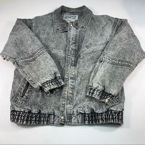 Vintage Drummer Boy Denim Jacket Full Zip Distressed Washed
